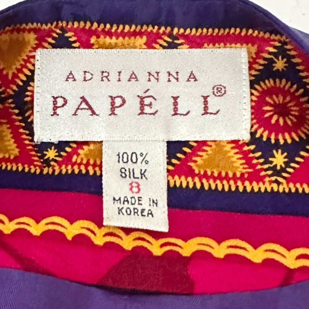 Adrianna Papell Blazer 8 Colorful Silk 90’s Vintage Jacket - Picture 9 of 9